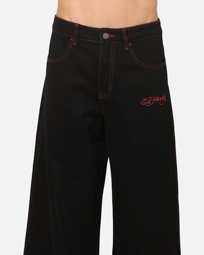 Ed Hardy Skull Rhinestone Jeans Black