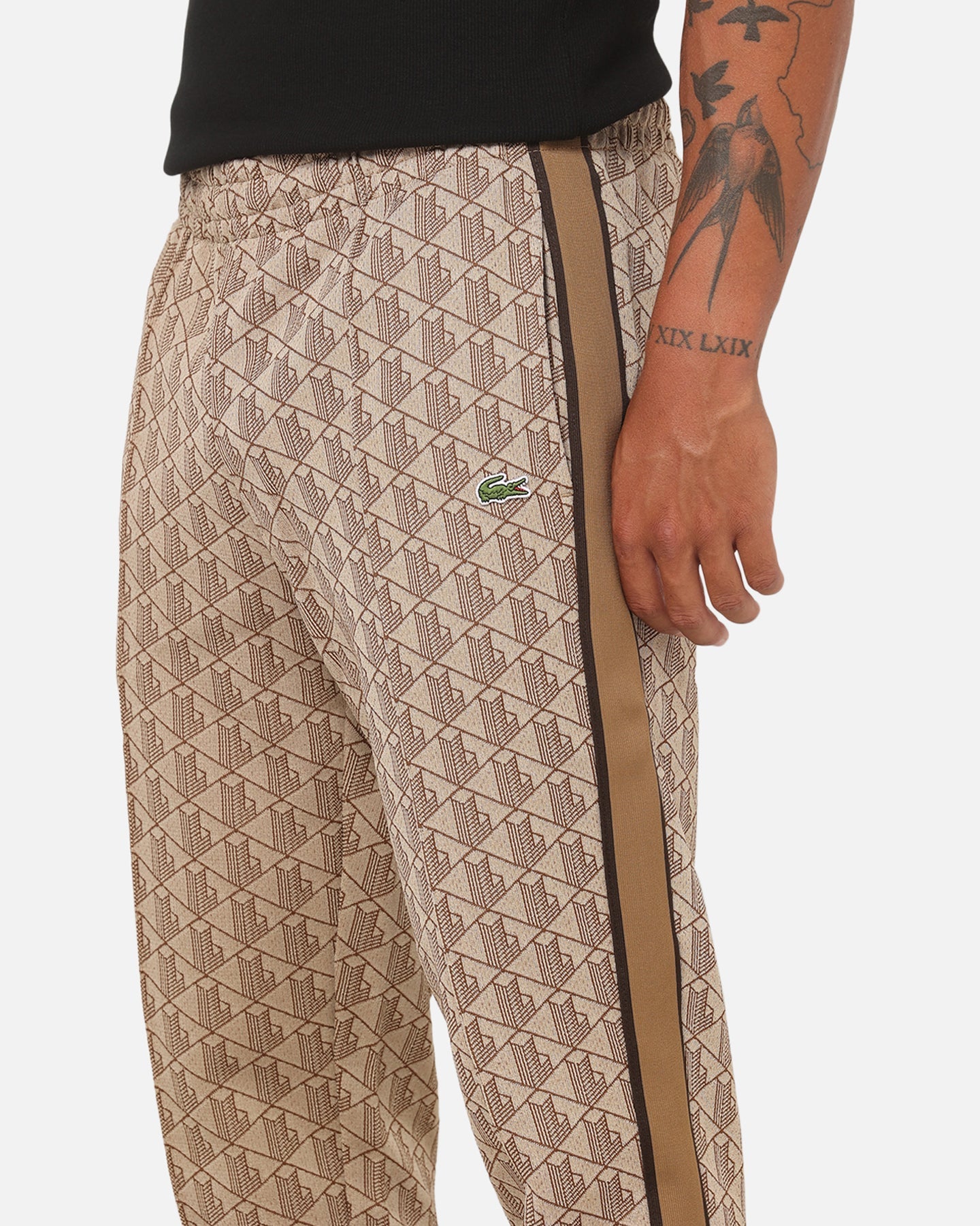 Lacoste Monogram Track Pants Croissant/Cookie