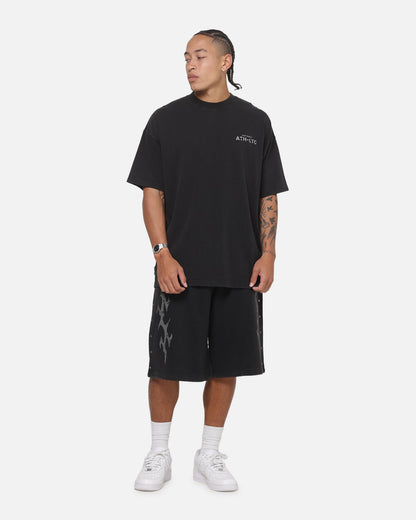 Saint Morta La Familia Baggy Sweat Shorts Washed Black