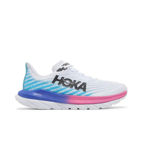 Hoka Mach 5 White Scuba Blue