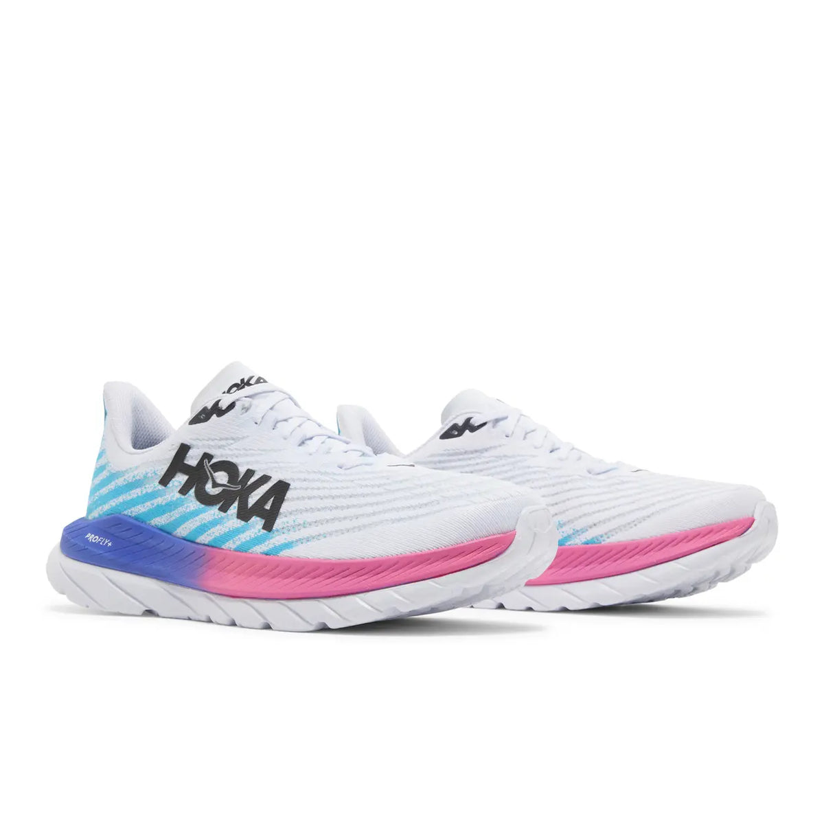 Hoka Mach 5 White Scuba Blue