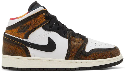 Jordan 1 Mid SE Orange Wear Away (GS)