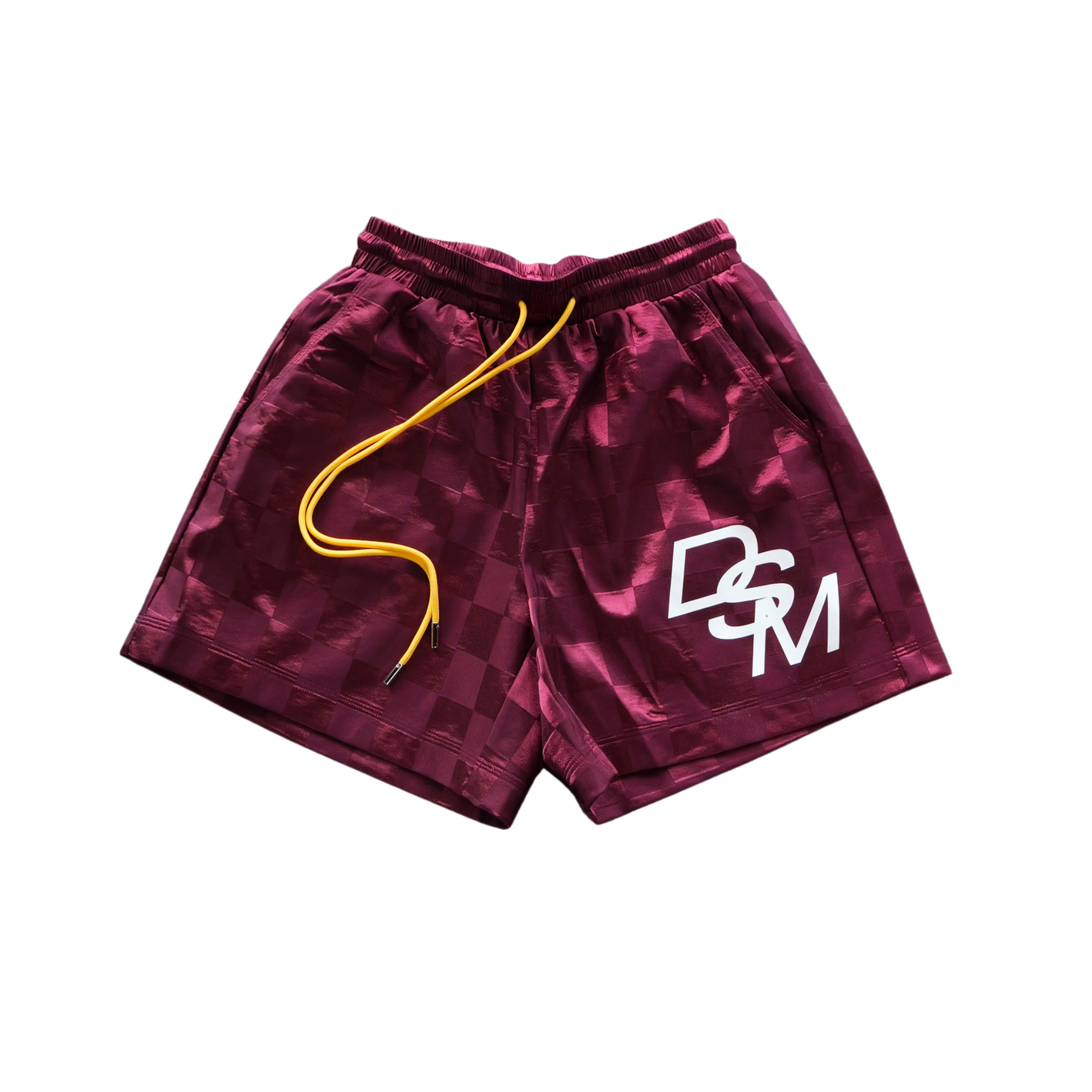 DSM "Checkered" Nylon Shorts (Maroon)