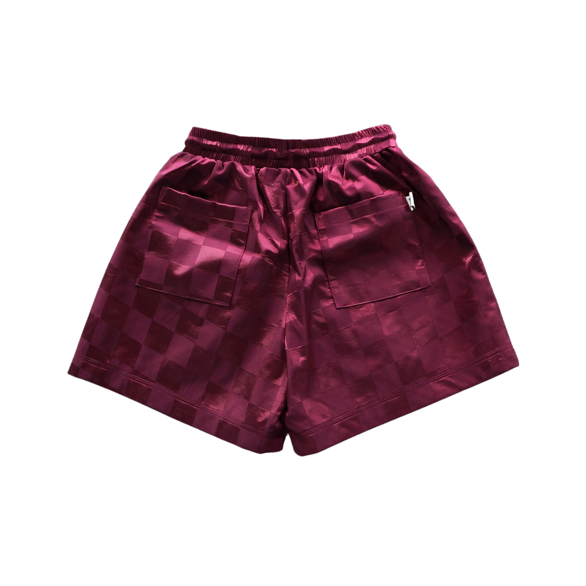 DSM "Checkered" Nylon Shorts (Maroon)