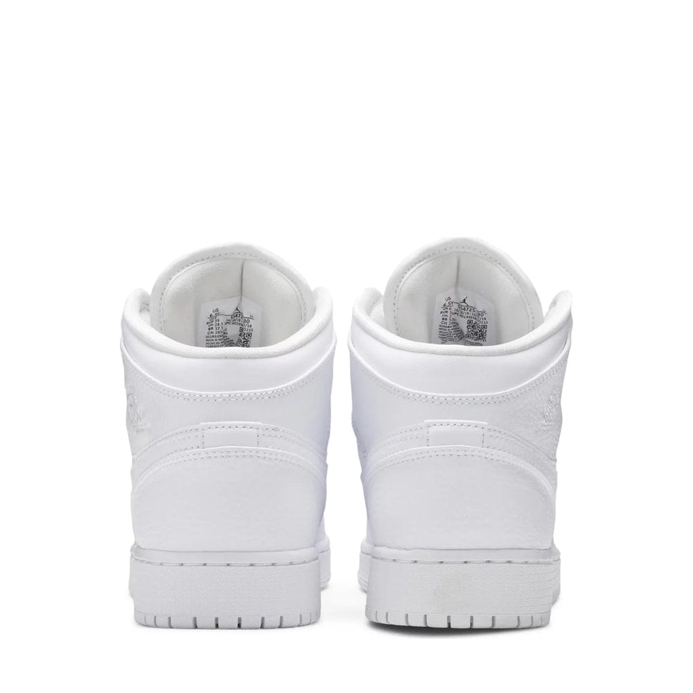 NIKE AIR JORDAN1 MID GS TRIPLE WHITE (NEW) (NEW)