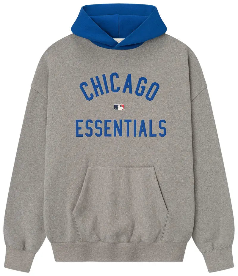 Fear of God Essentials Cubs Sport Hoodie Concrete Heather/Blue