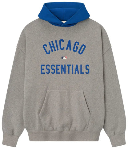 Fear of God Essentials Cubs Sport Hoodie Concrete Heather/Blue