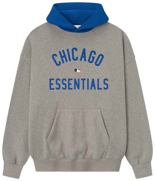 Fear of God Essentials Cubs Sport Hoodie Concrete Heather/Blue