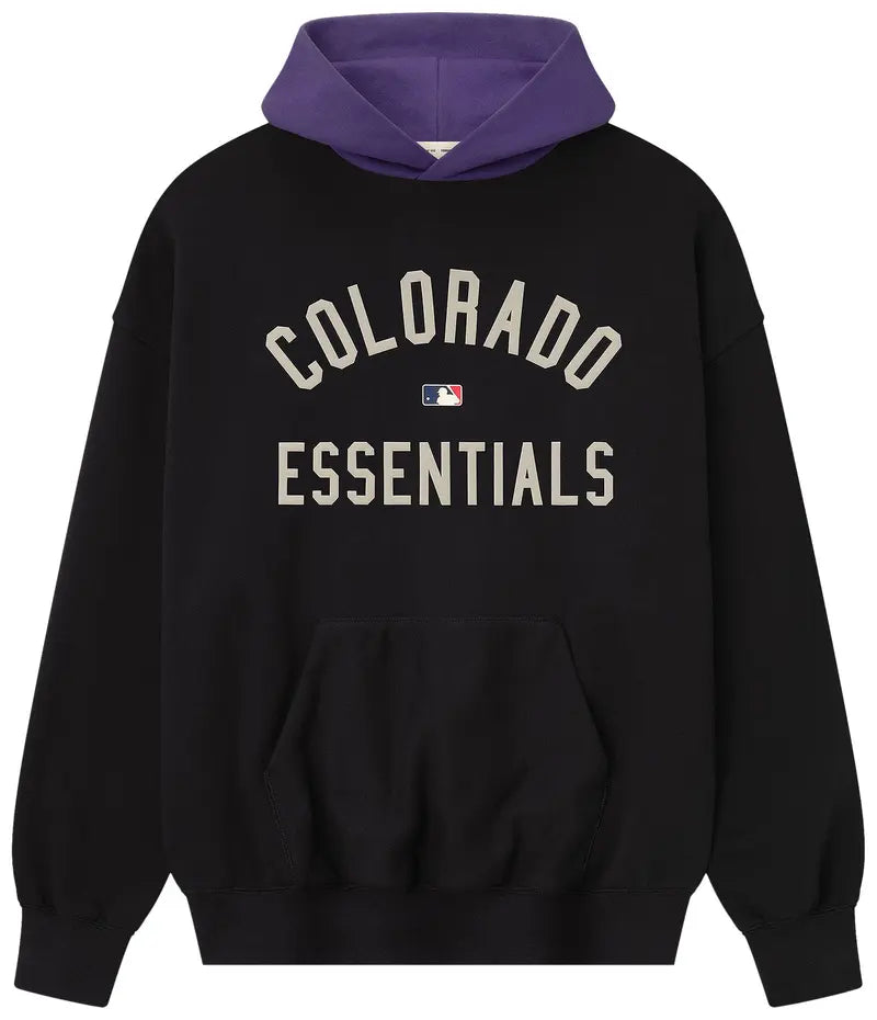 Fear of God Essentials Rockies Sport Hoodie Vintage Black/Purple Reign