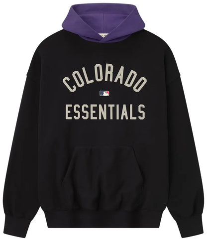 Fear of God Essentials Rockies Sport Hoodie Vintage Black/Purple Reign