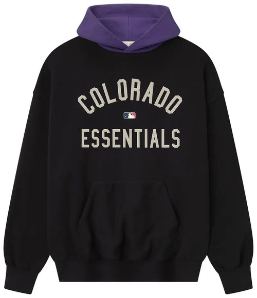 Fear of God Essentials Rockies Sport Hoodie Vintage Black/Purple Reign