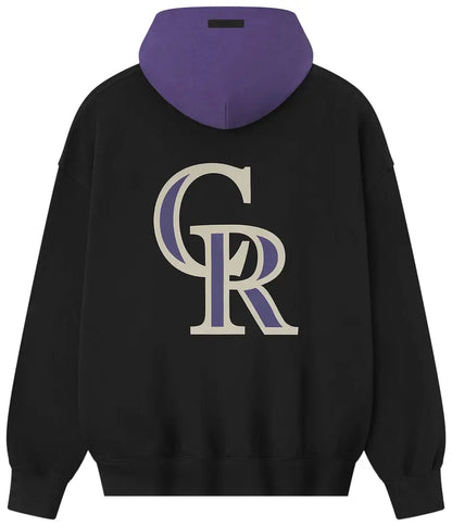 Fear of God Essentials Rockies Sport Hoodie Vintage Black/Purple Reign