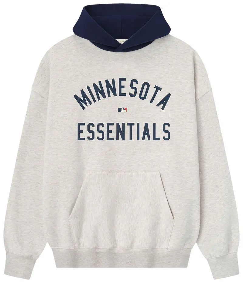 Fear of God Essentials Twins Sport Hoodie Oatmeal Heather/Midnight Navy
