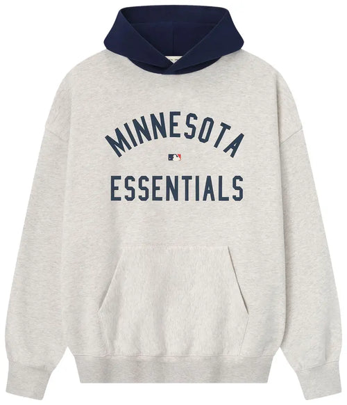 Fear of God Essentials Twins Sport Hoodie Oatmeal Heather/Midnight Navy