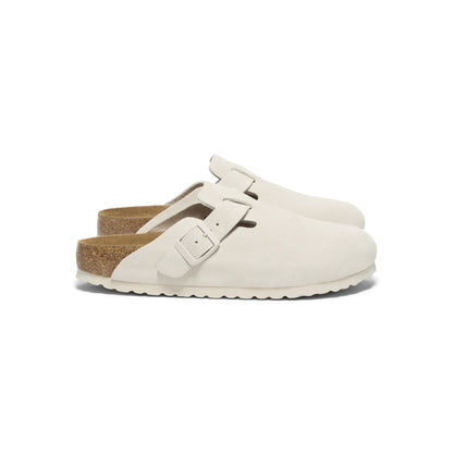 Birkenstock Womens Boston Soft Footbed (Antique White)