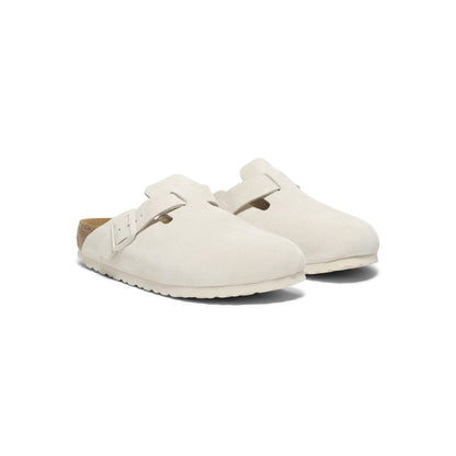 Birkenstock Womens Boston Soft Footbed (Antique White)