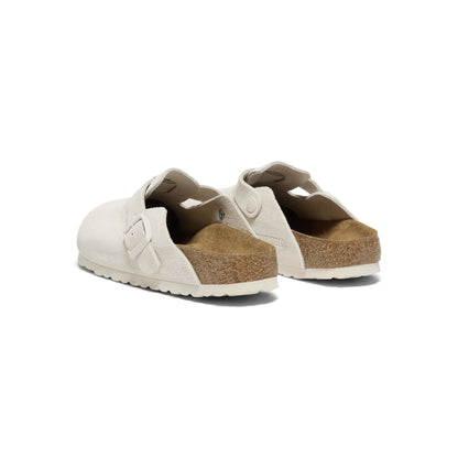 Birkenstock Womens Boston Soft Footbed (Antique White)