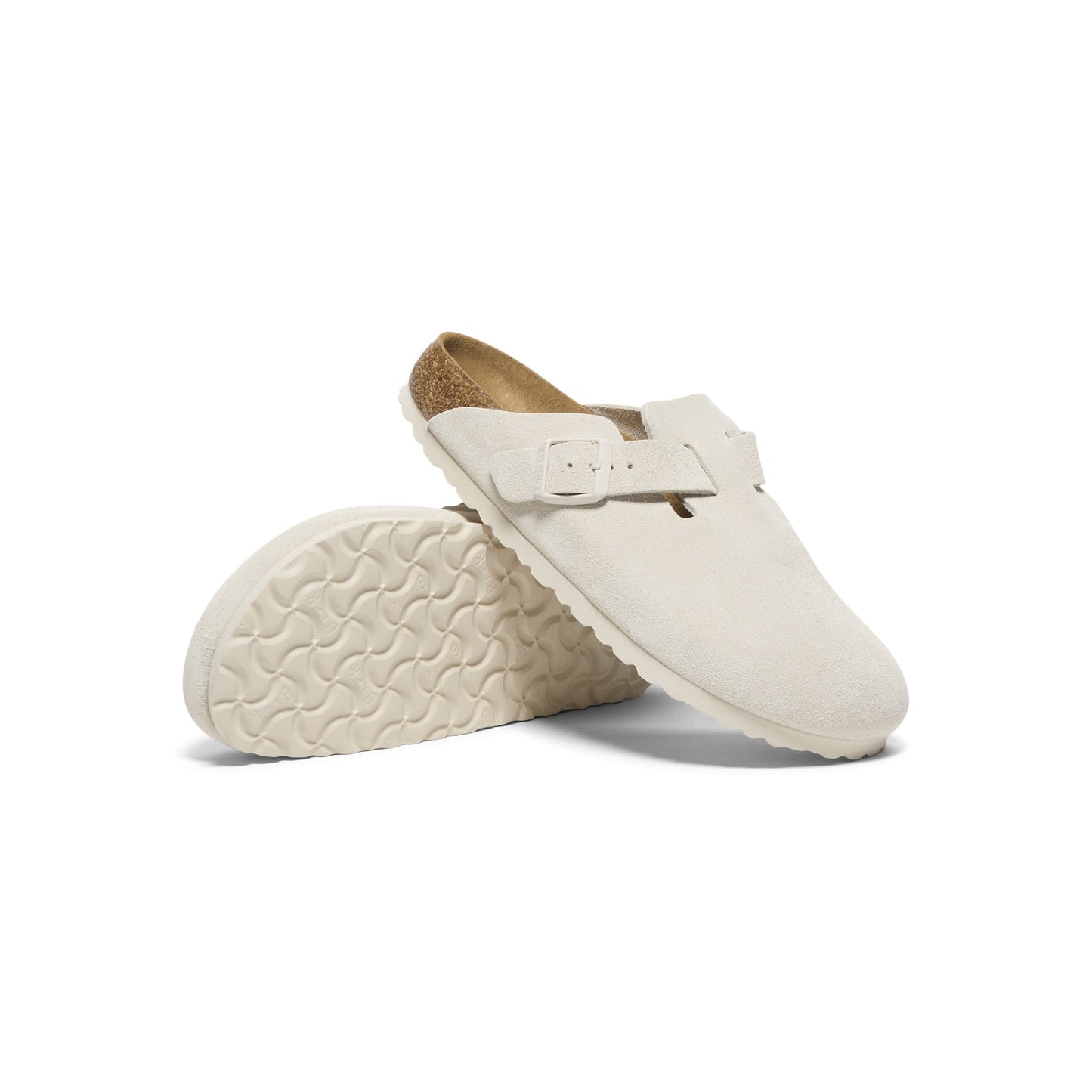 Birkenstock Womens Boston Soft Footbed (Antique White)