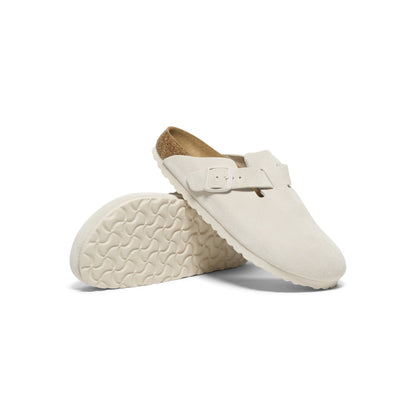 Birkenstock Womens Boston Soft Footbed (Antique White)