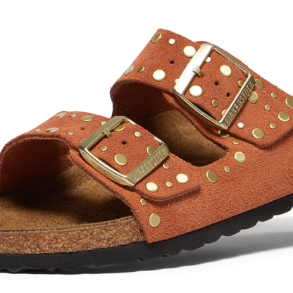 Birkenstock Arizona Rivets (Dark Rust Suede)