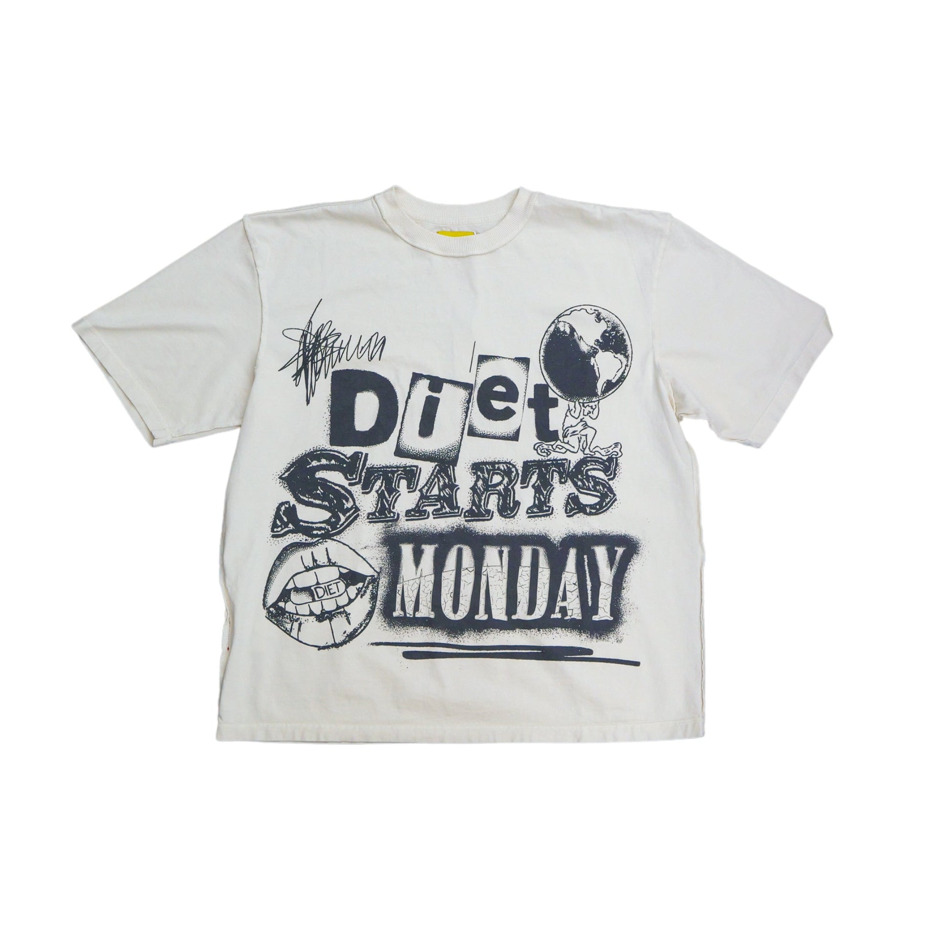 DSM "Spray Paint" Tee-Antique White/Black