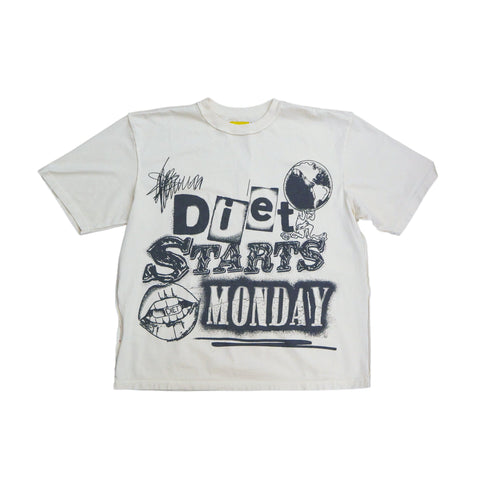DSM "Spray Paint" Tee-Antique White/Black