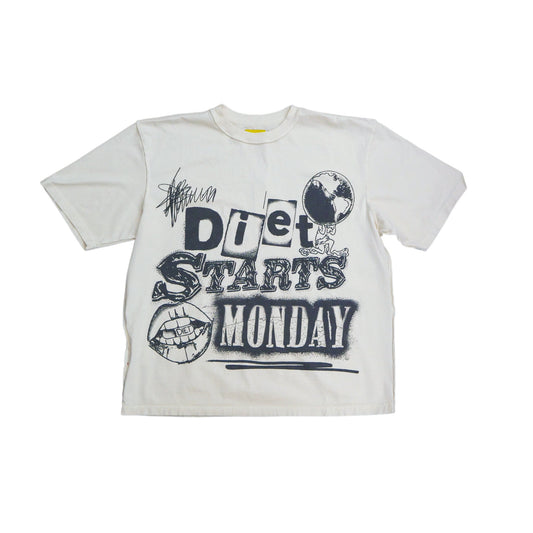 DSM "Spray Paint" Tee-Antique White/Black