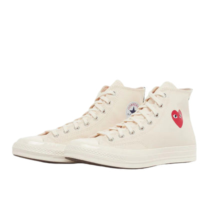 Converse Chuck Taylor All Star 70 Hi Comme des Garcons PLAY Single Heart Milk