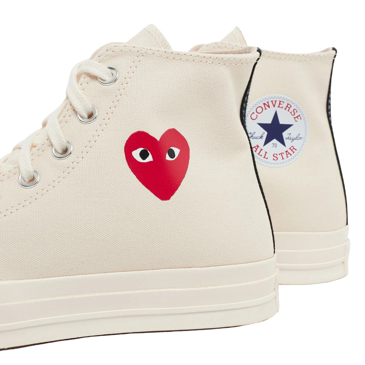 Converse Chuck Taylor All Star 70 Hi Comme des Garcons PLAY Single Heart Milk