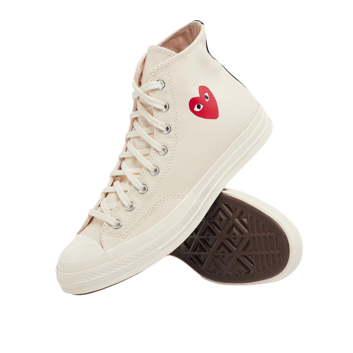 Converse Chuck Taylor All Star 70 Hi Comme des Garcons PLAY Single Heart Milk