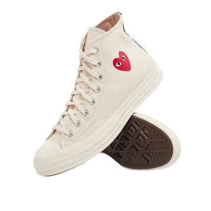 Converse Chuck Taylor All Star 70 Hi Comme des Garcons PLAY Single Heart Milk