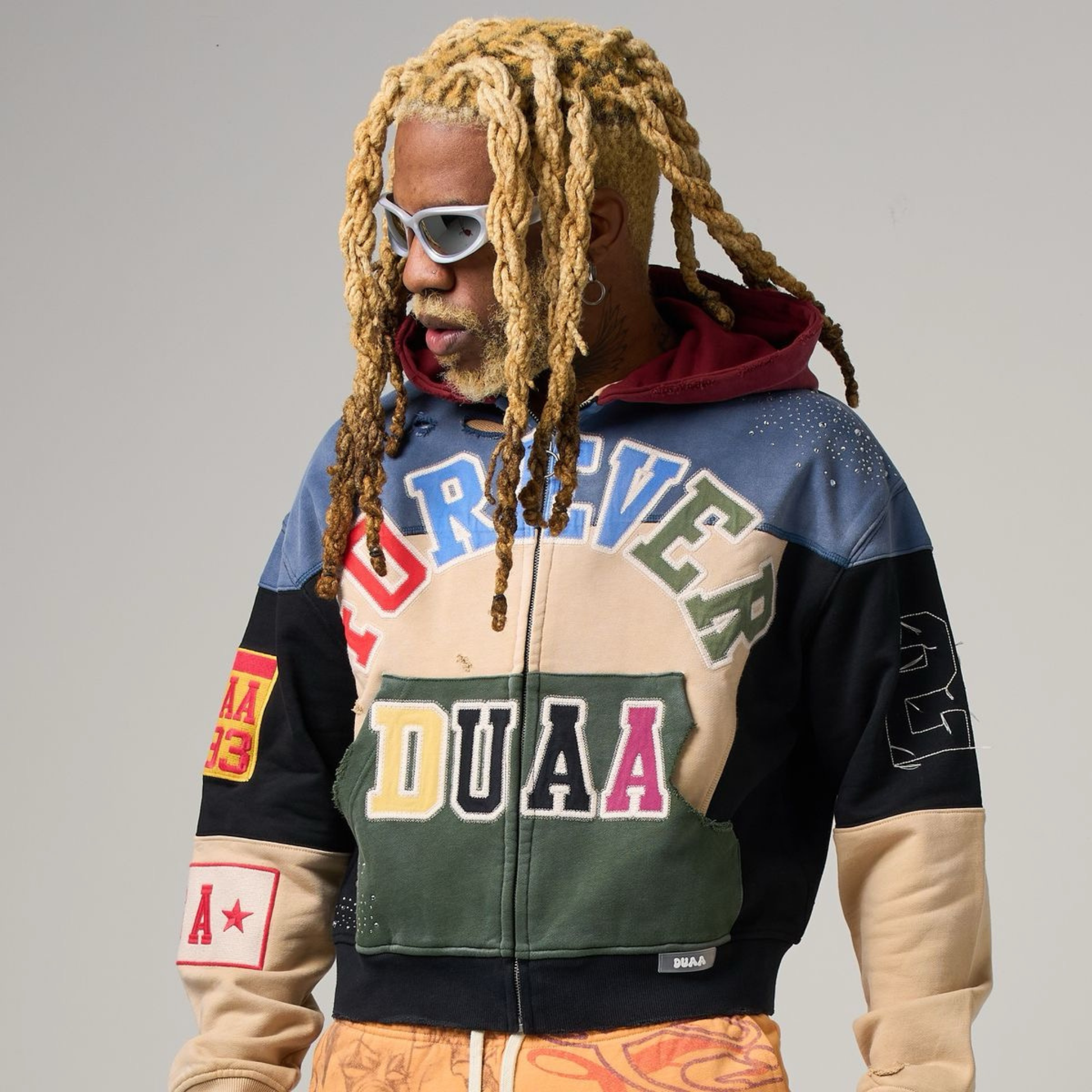 DUAA "College" Zip Up Hoodie (Multi)
