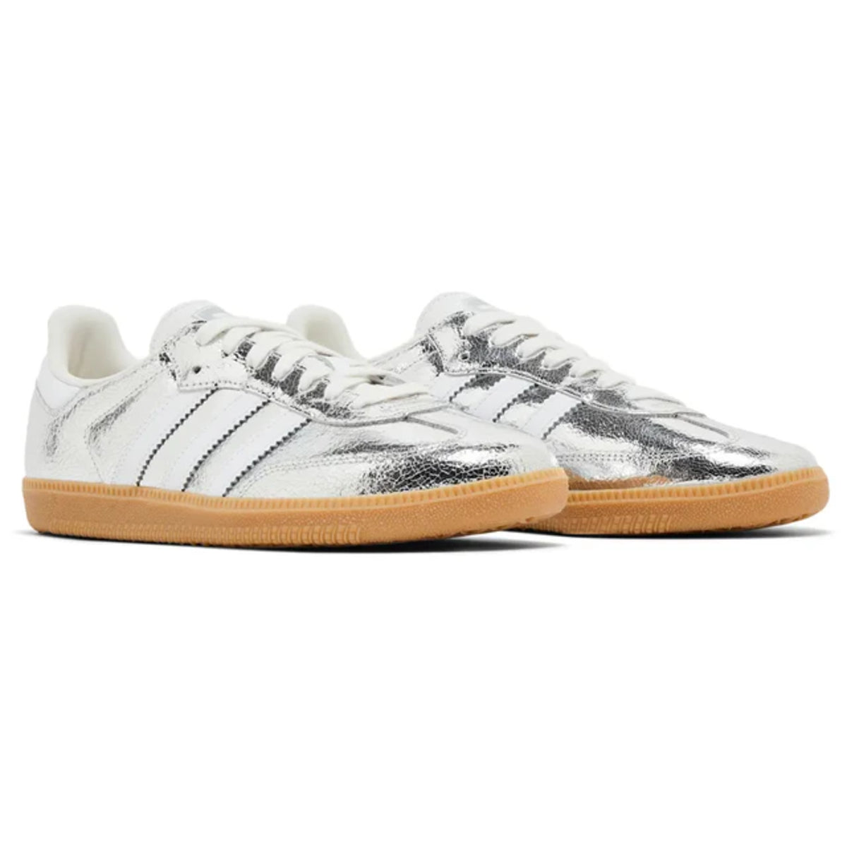 Adidas Samba OG Silver Metallic Cracked Leather (W)
