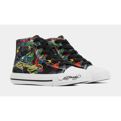 Ed Hardy Dragon Tattoo High Top Black White (PS)