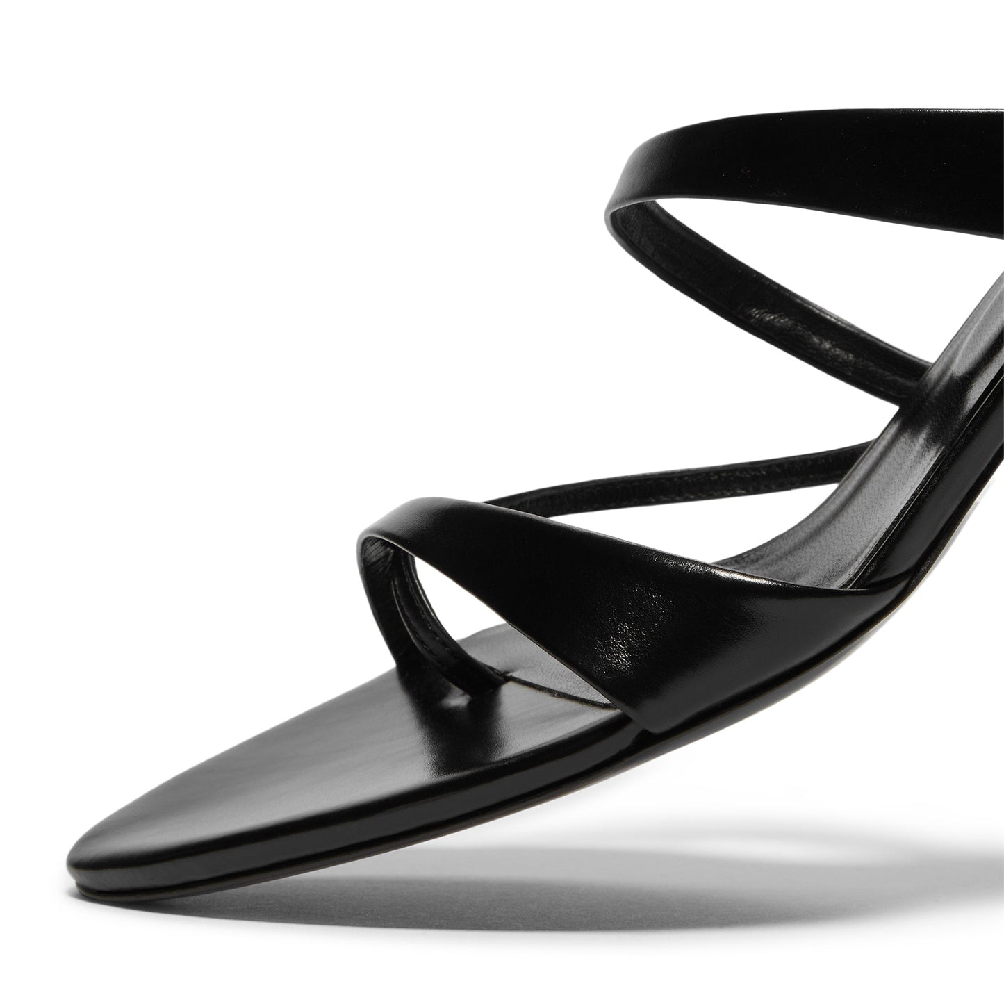Jude Heath Kitten Sandal (Black Leather)