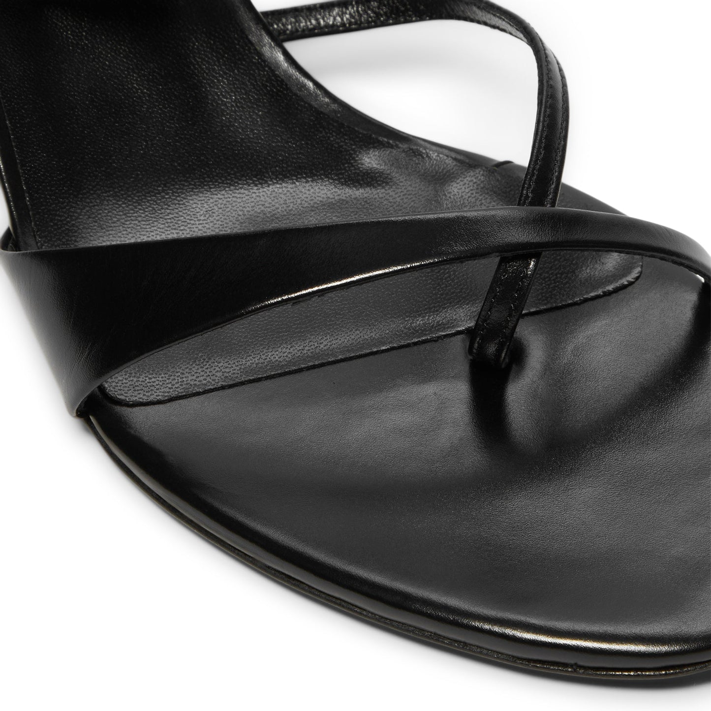 Jude Heath Kitten Sandal (Black Leather)