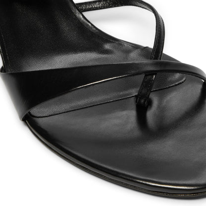 Jude Heath Kitten Sandal (Black Leather)