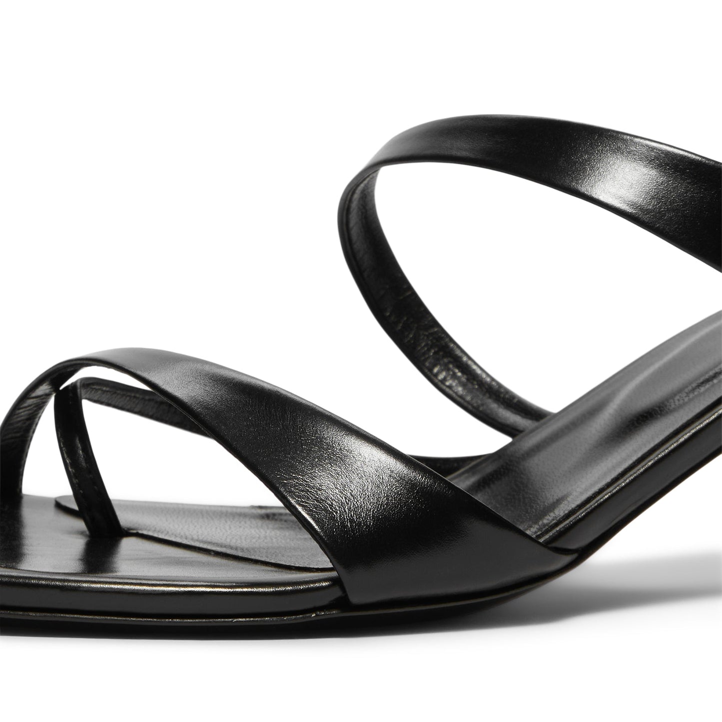 Jude Heath Kitten Sandal (Black Leather)