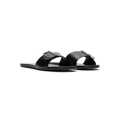 Jude Floor Flat (Black Leather)