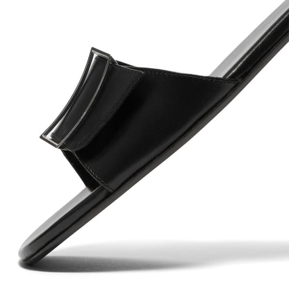Jude Floor Flat (Black Leather)
