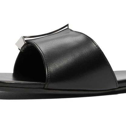 Jude Floor Flat (Black Leather)