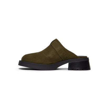 Miista Aroa Kakhi Suede Mules (Khaki)
