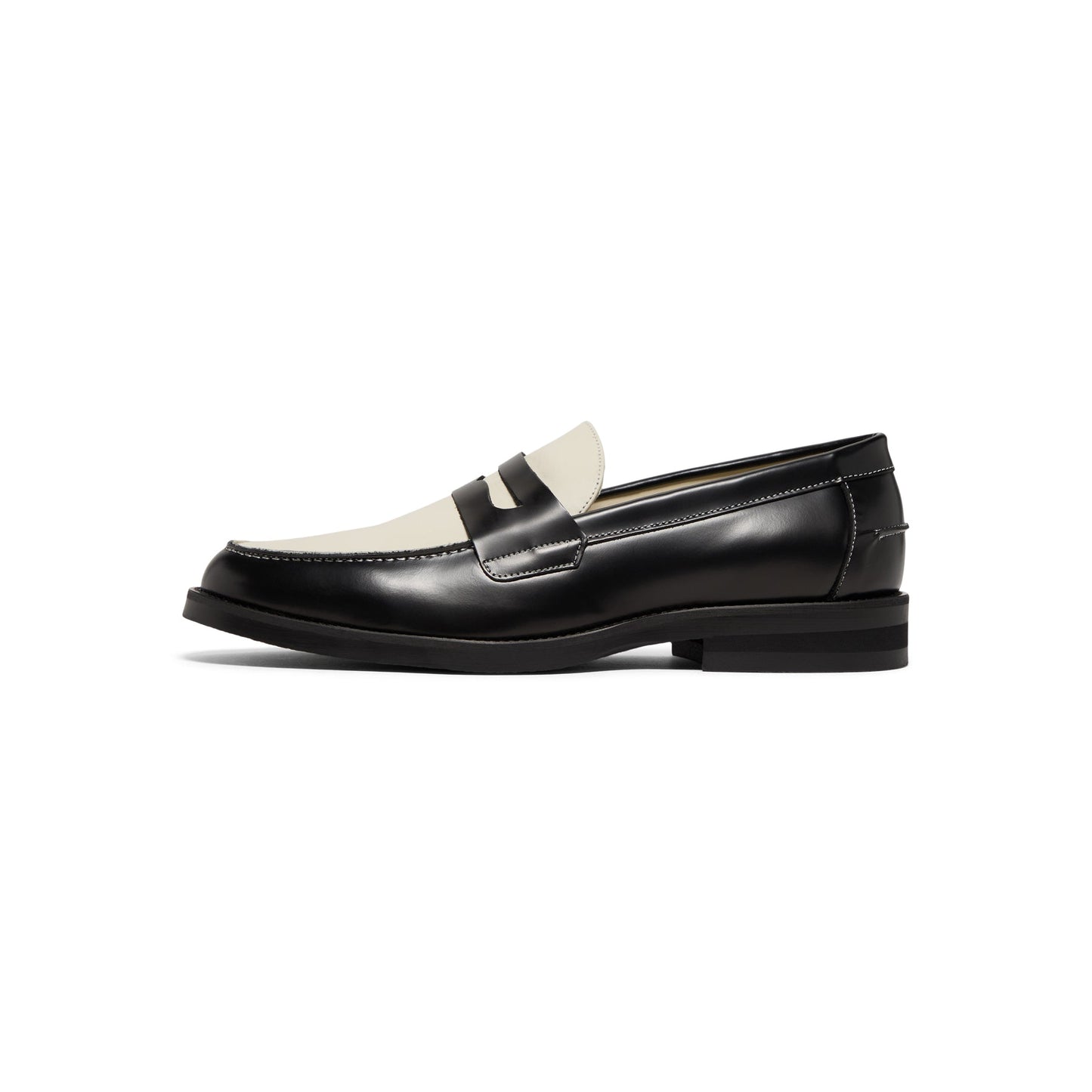 DUKE + DEXTER Wilde Penny Loafer (Black/White)