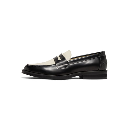 DUKE + DEXTER Wilde Penny Loafer (Black/White)