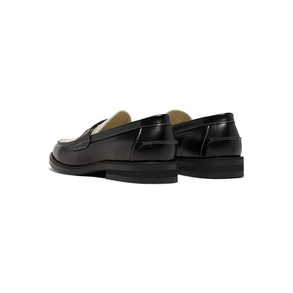 DUKE + DEXTER Wilde Penny Loafer (Black/White)