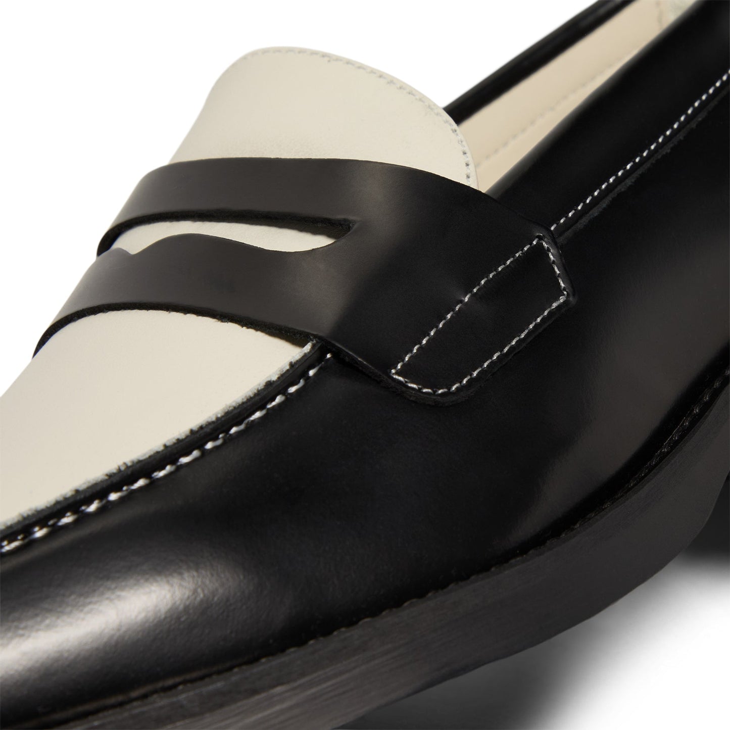 DUKE + DEXTER Wilde Penny Loafer (Black/White)