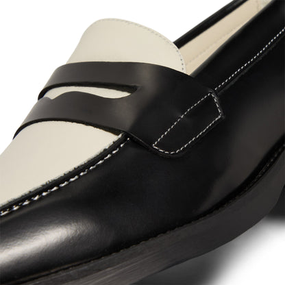 DUKE + DEXTER Wilde Penny Loafer (Black/White)