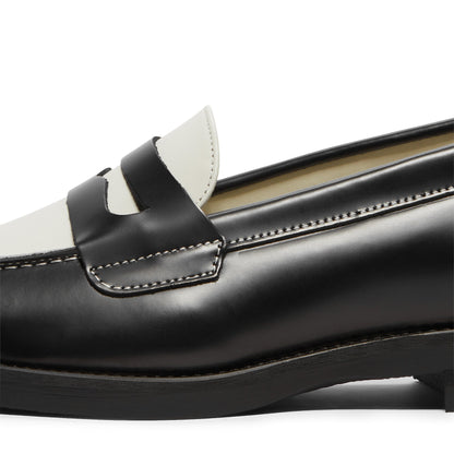 DUKE + DEXTER Wilde Black White Penny Loafer Womens (Black/White)