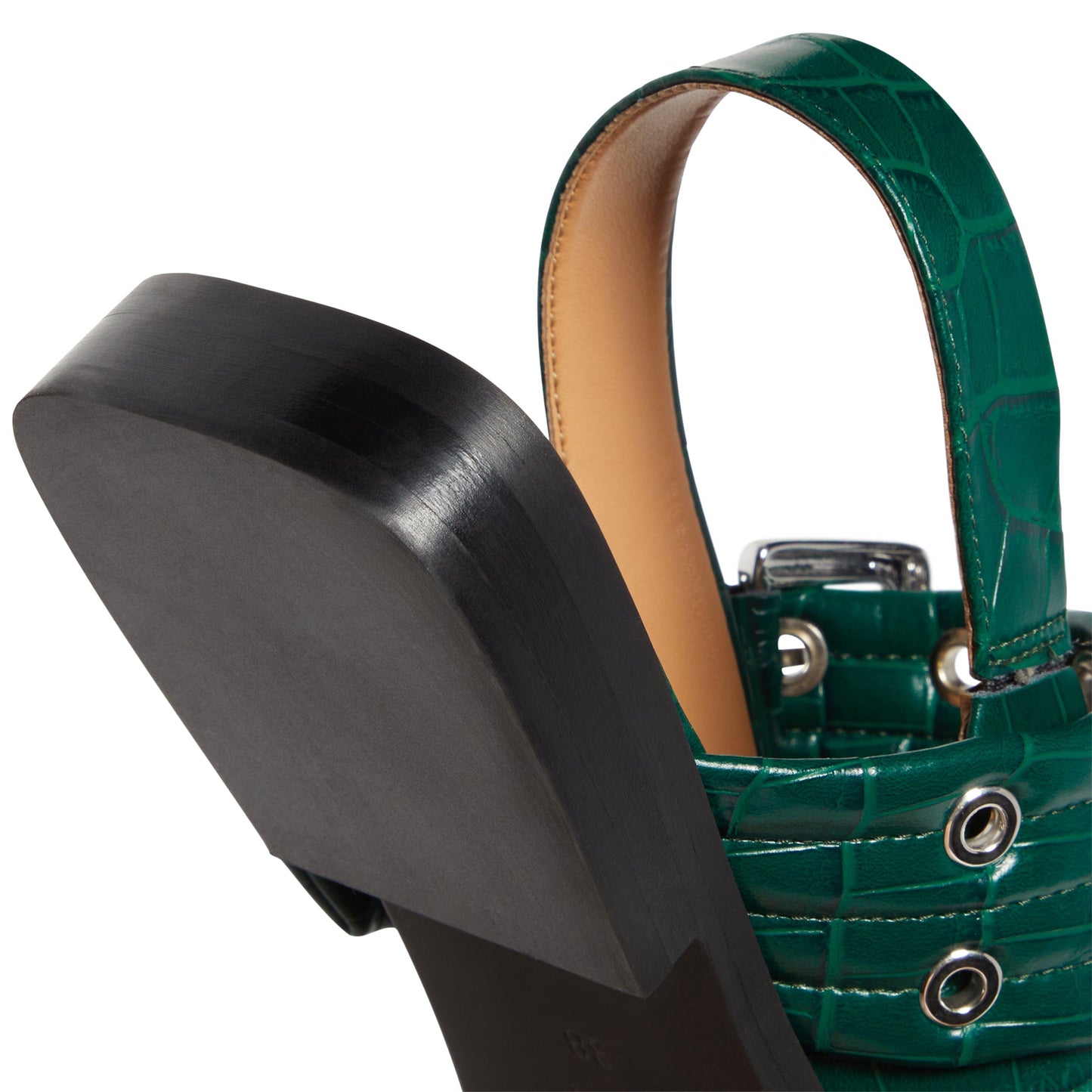 GANNI Feminine Buckle Ballerina Croco (Pineneedle)