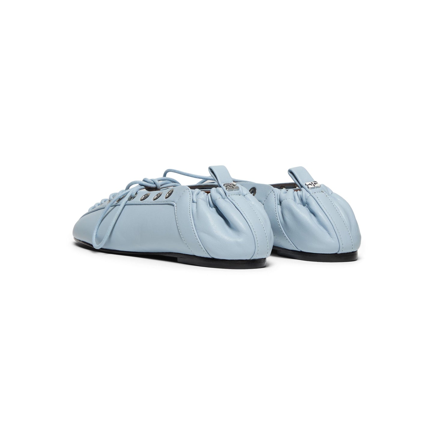 GANNI Eyelets Lace Up Ballerina (Niagara Mist)